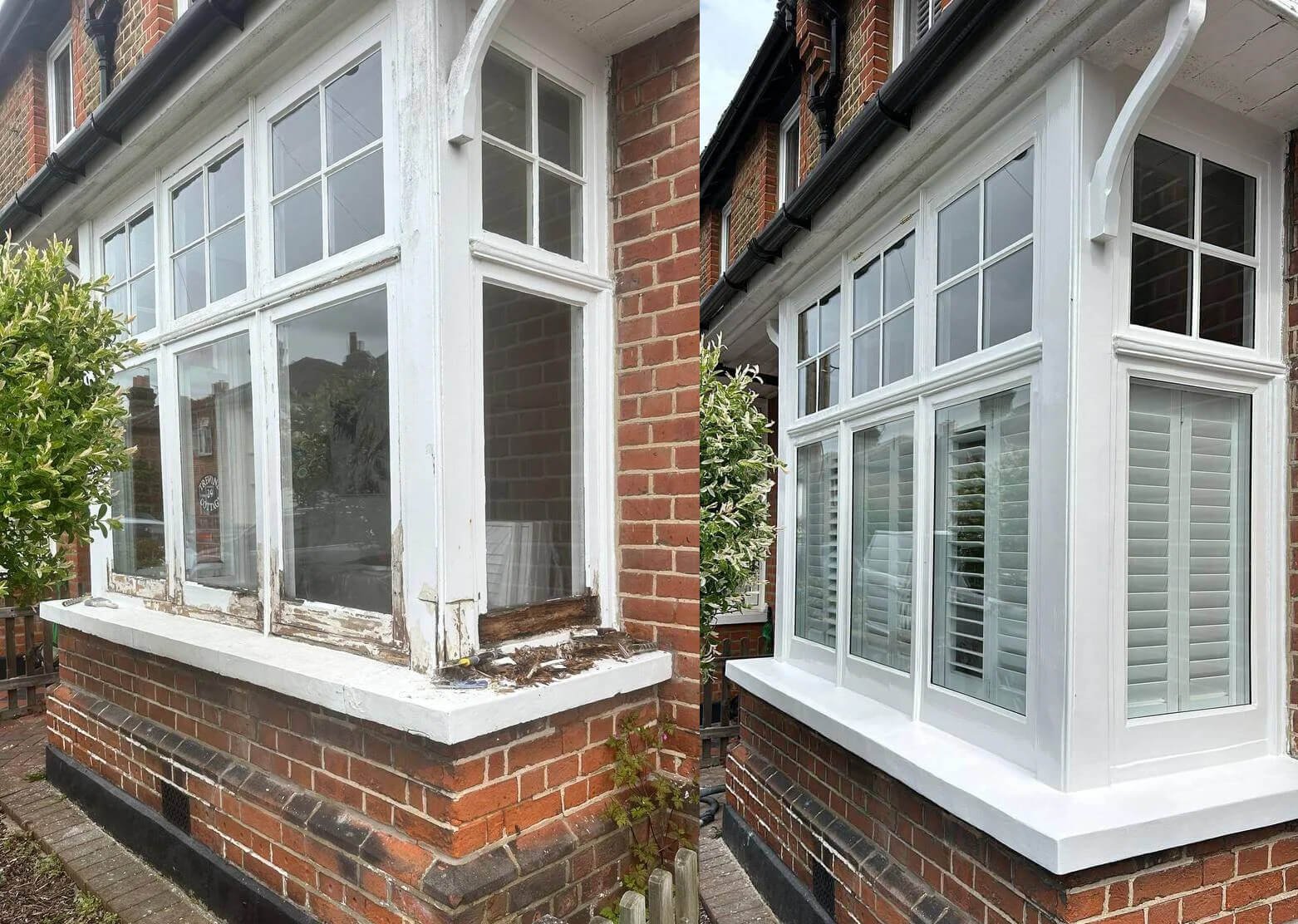 Bay window restoration in Thames Ditton