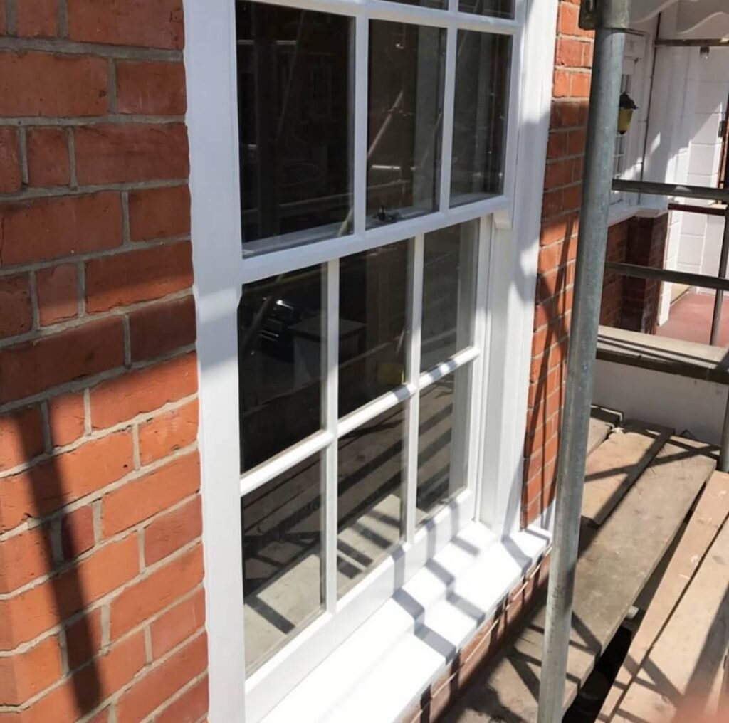 Sash window after restoration Hammersmith